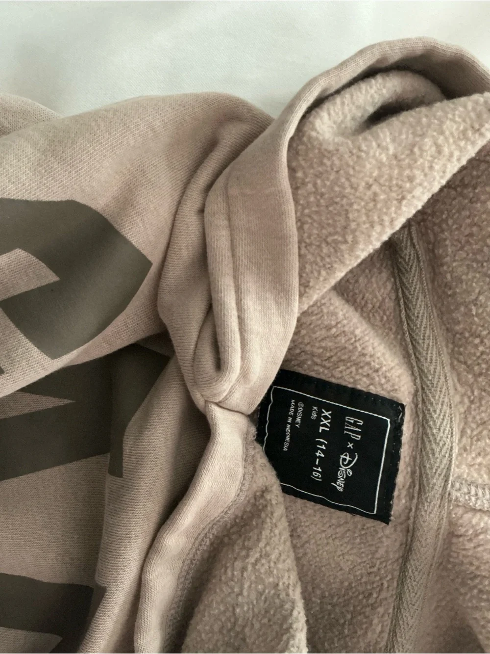 GAP KIDS Tan Crewneck Hoodie with Mickey Graphic